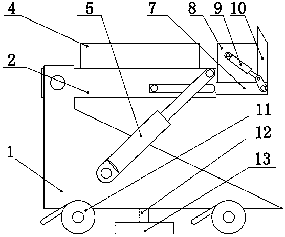 Waste metal pressed block unloading vehicle