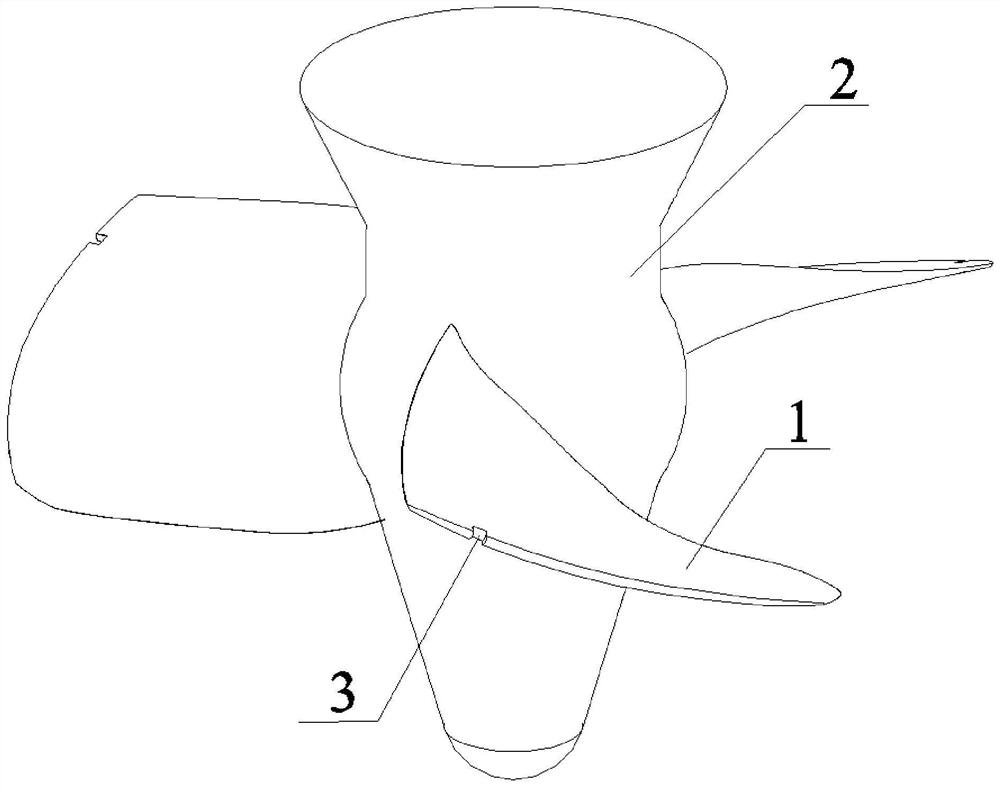 Through-flow turbine device with bent groove