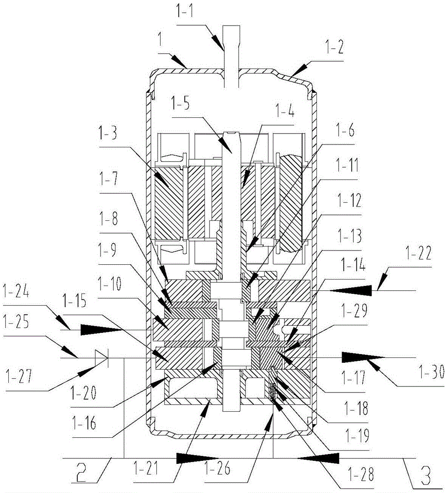 Multi-cylinder two-stage variable-capacity compressor system and control method of switching of running modes thereof