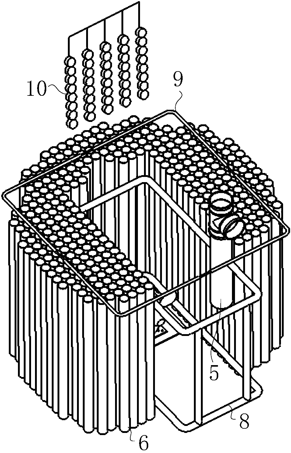 Slow-release coprecipitated phosphate-removing module and buried phosphate-removing cabin