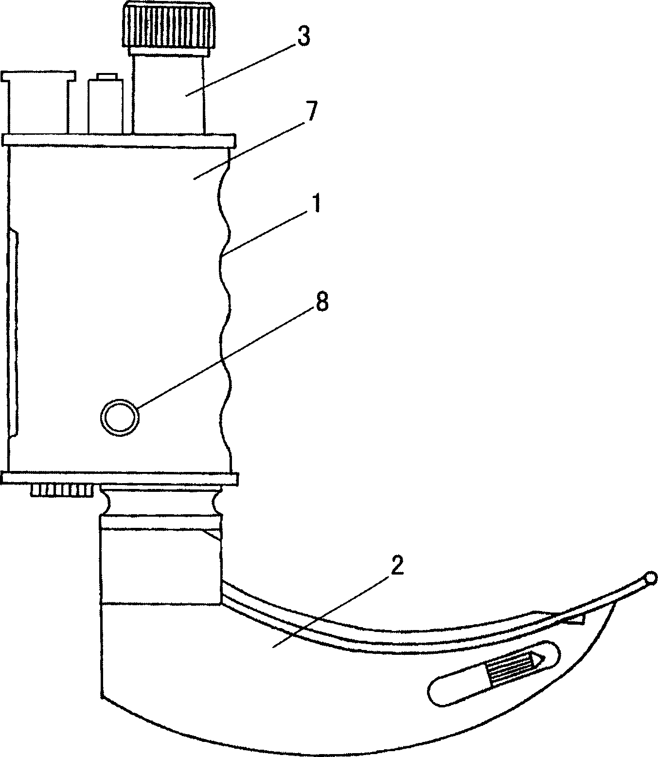 Anaesthetic throat mirrow having hand controlled oxygen spray and medicine spray device