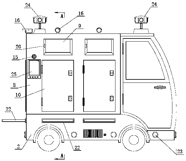 Unmanned garbage collection and storage vehicle and garbage collection and storage method capable of realizing full coverage in area
