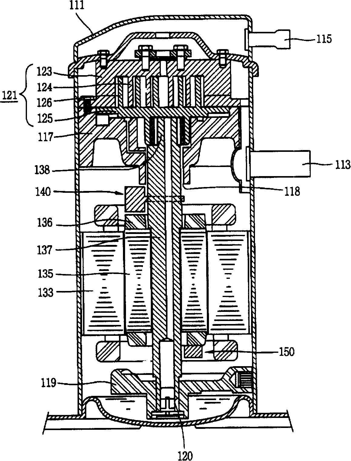 Rotation balance device of enclosed scroll compressor