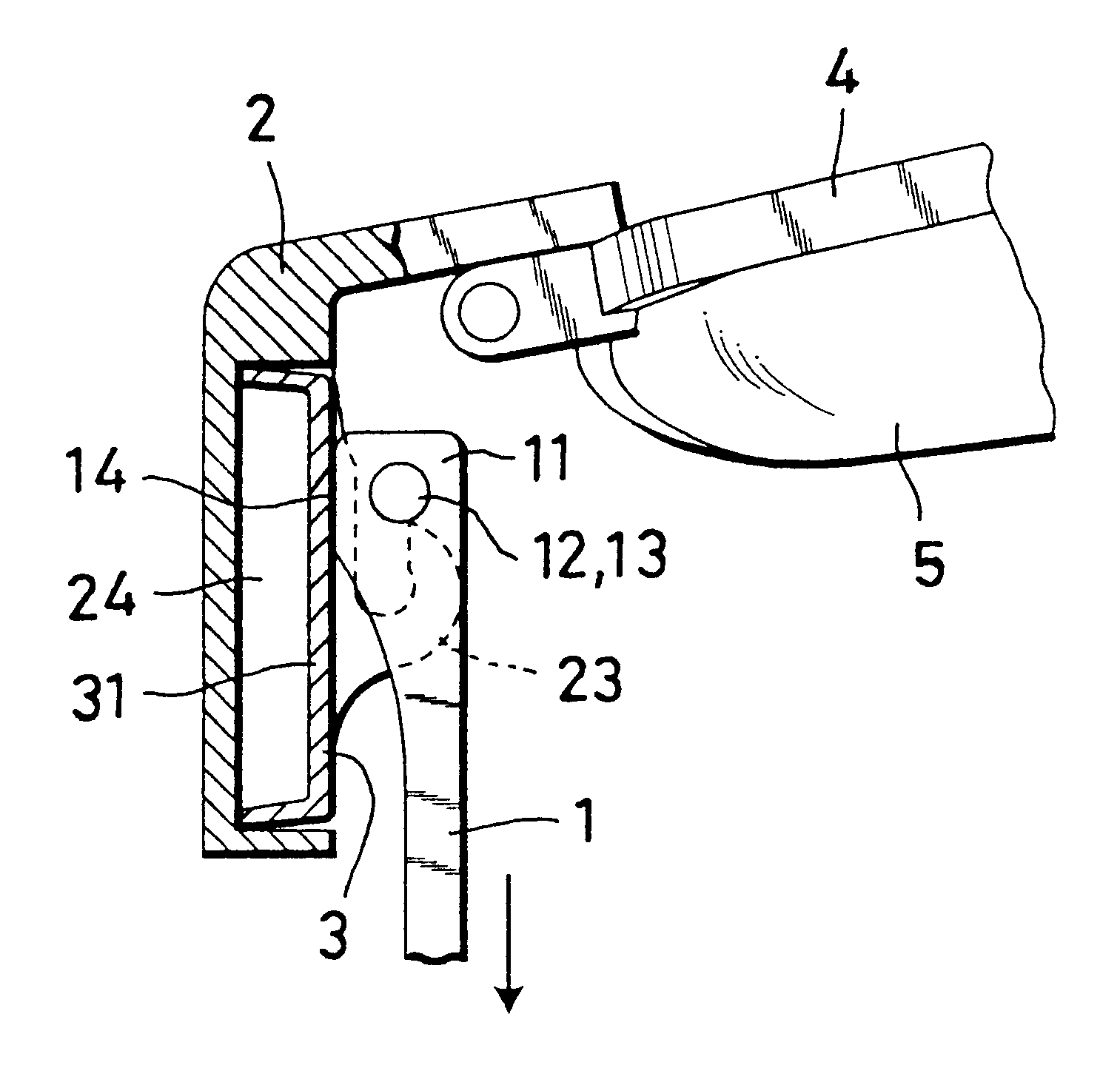 Link structure between a temple arm and a bracket for eyeglasses