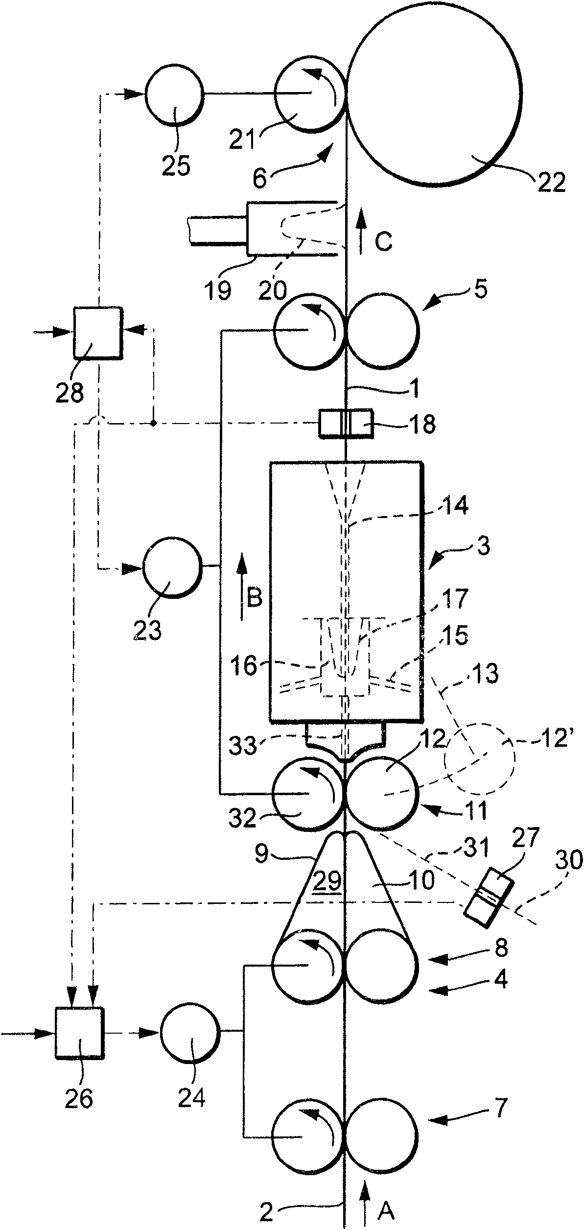 Method and apparatus for making interrupted spinning process to recovering production