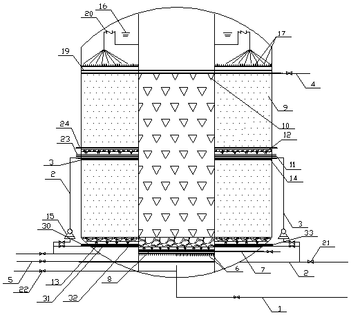 Composite multi-stage biological aerated filter and its sewage treatment process