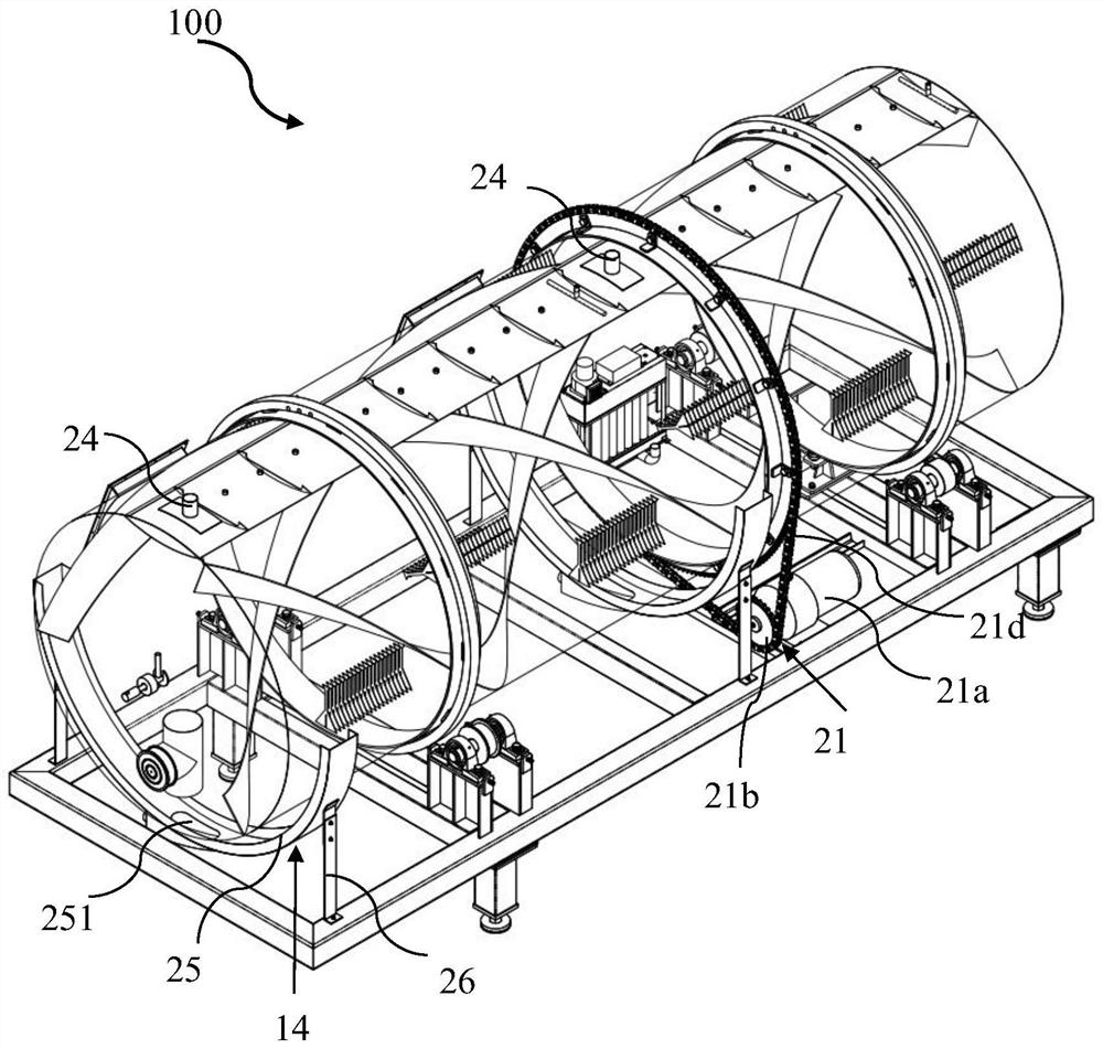 Sprocket driven drum device, biochemical treatment equipment, system and treatment method