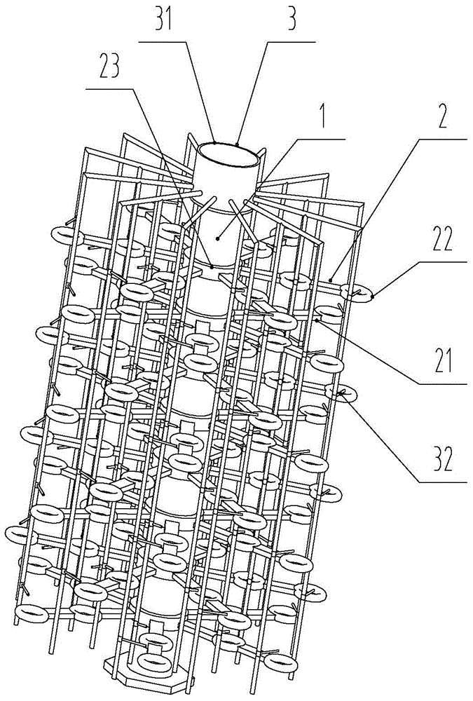 Column cultivation device and column type soilless cultivation method