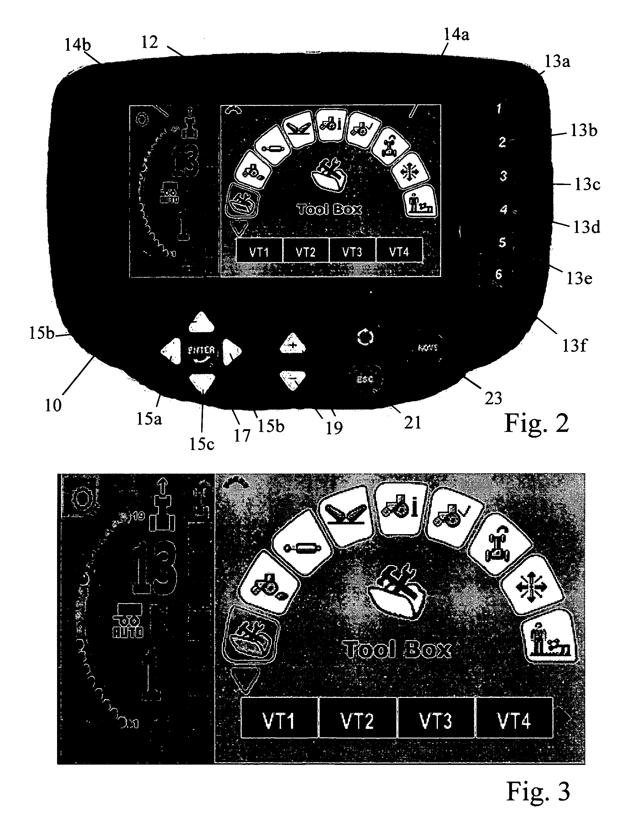 Input device for agricultural vehicle information display