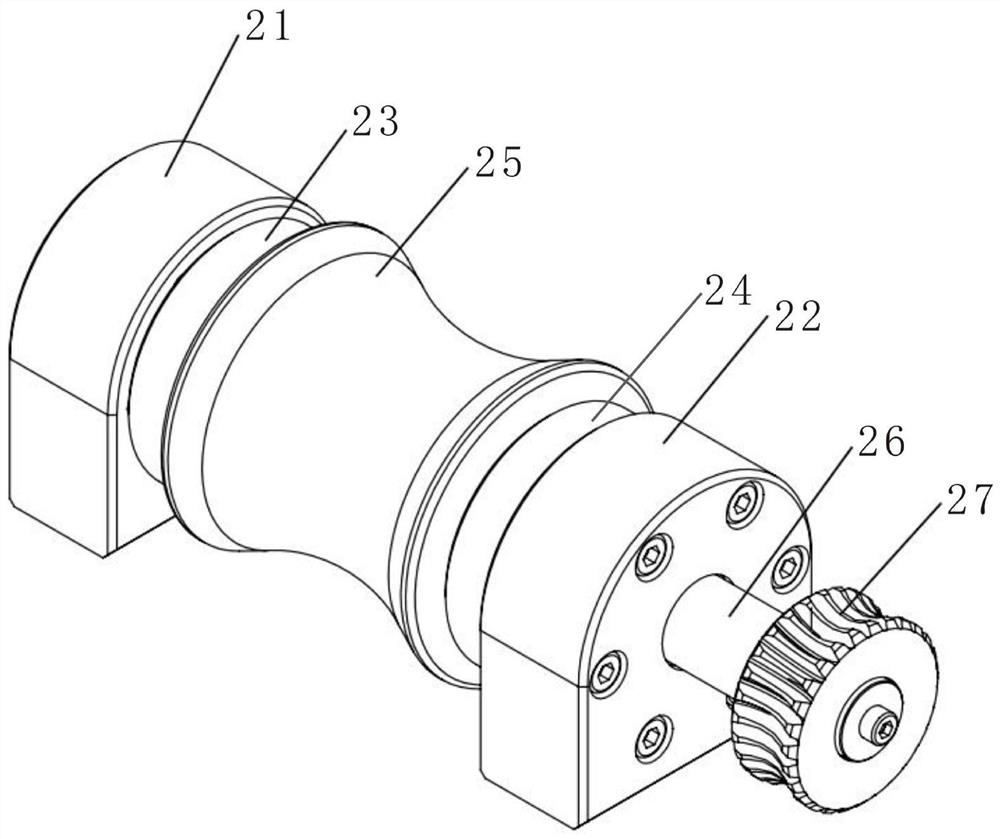 Worm and gear type detection probe carrying device and oil pipe field electromagnetic flaw detection method