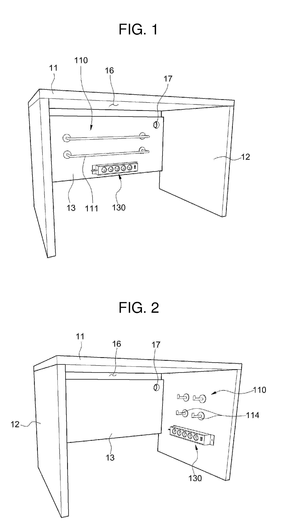 Wire-reeling type desk