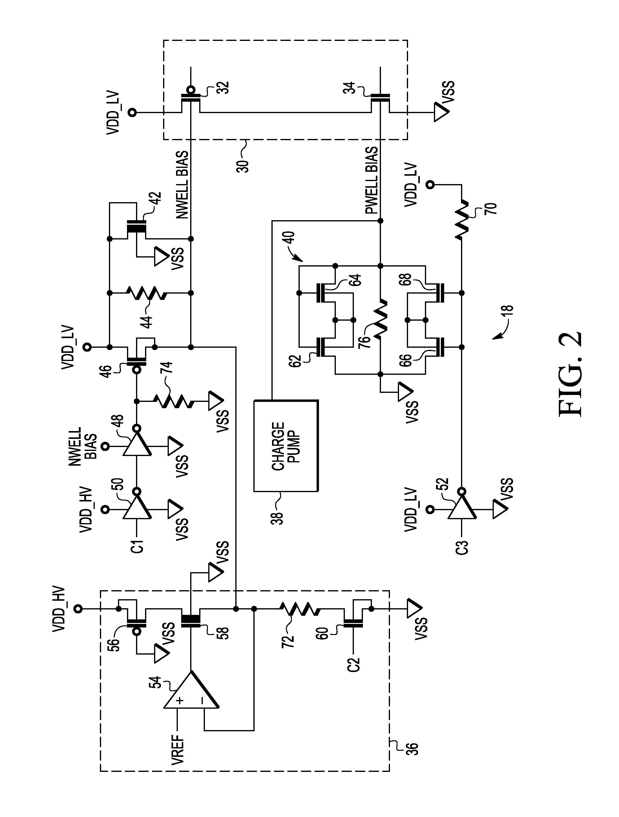 Substrate bias circuit and method for biasing a substrate
