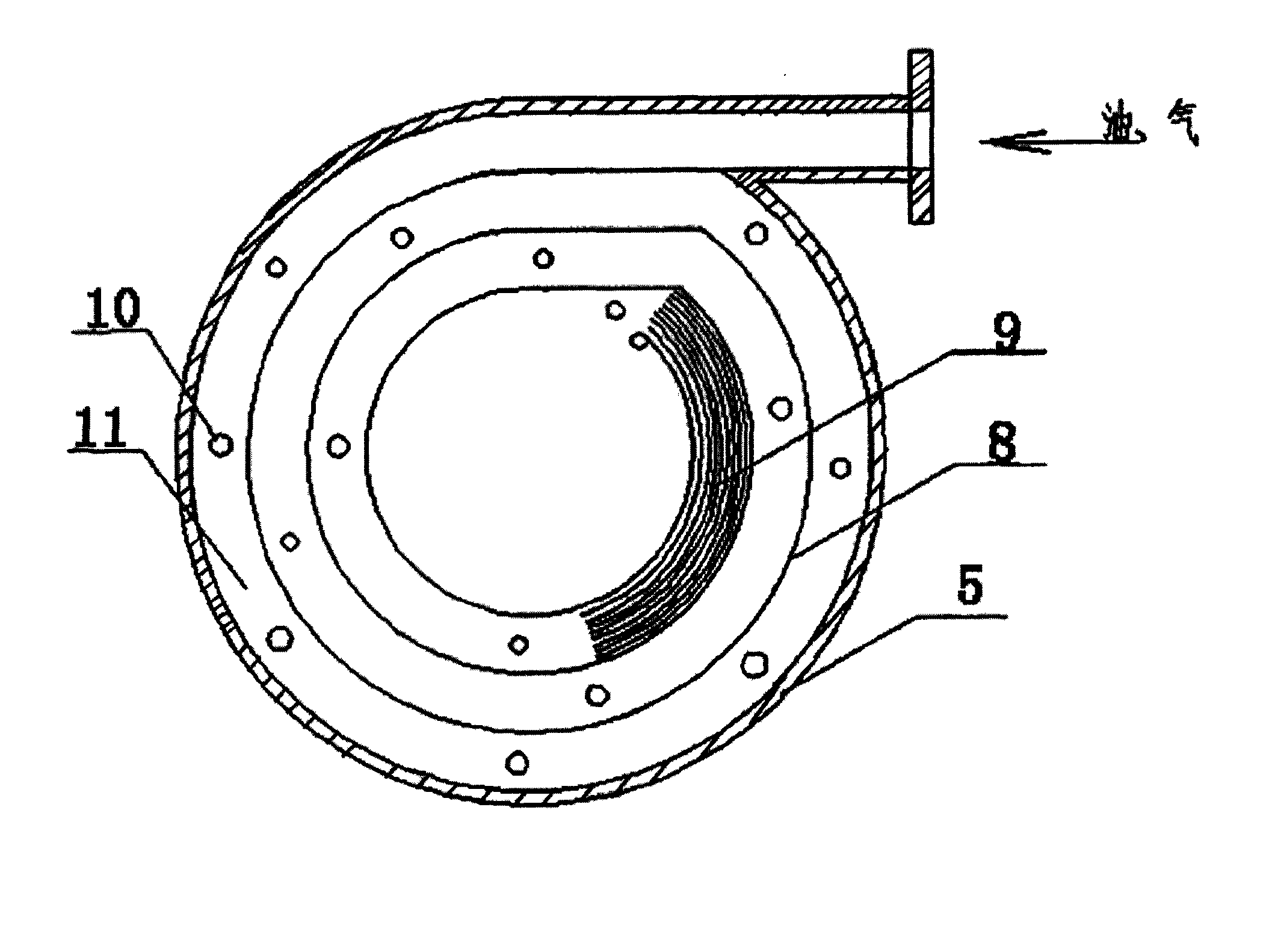 Oil-gas separator having fully-closed helical channel and tail portion micro-channels