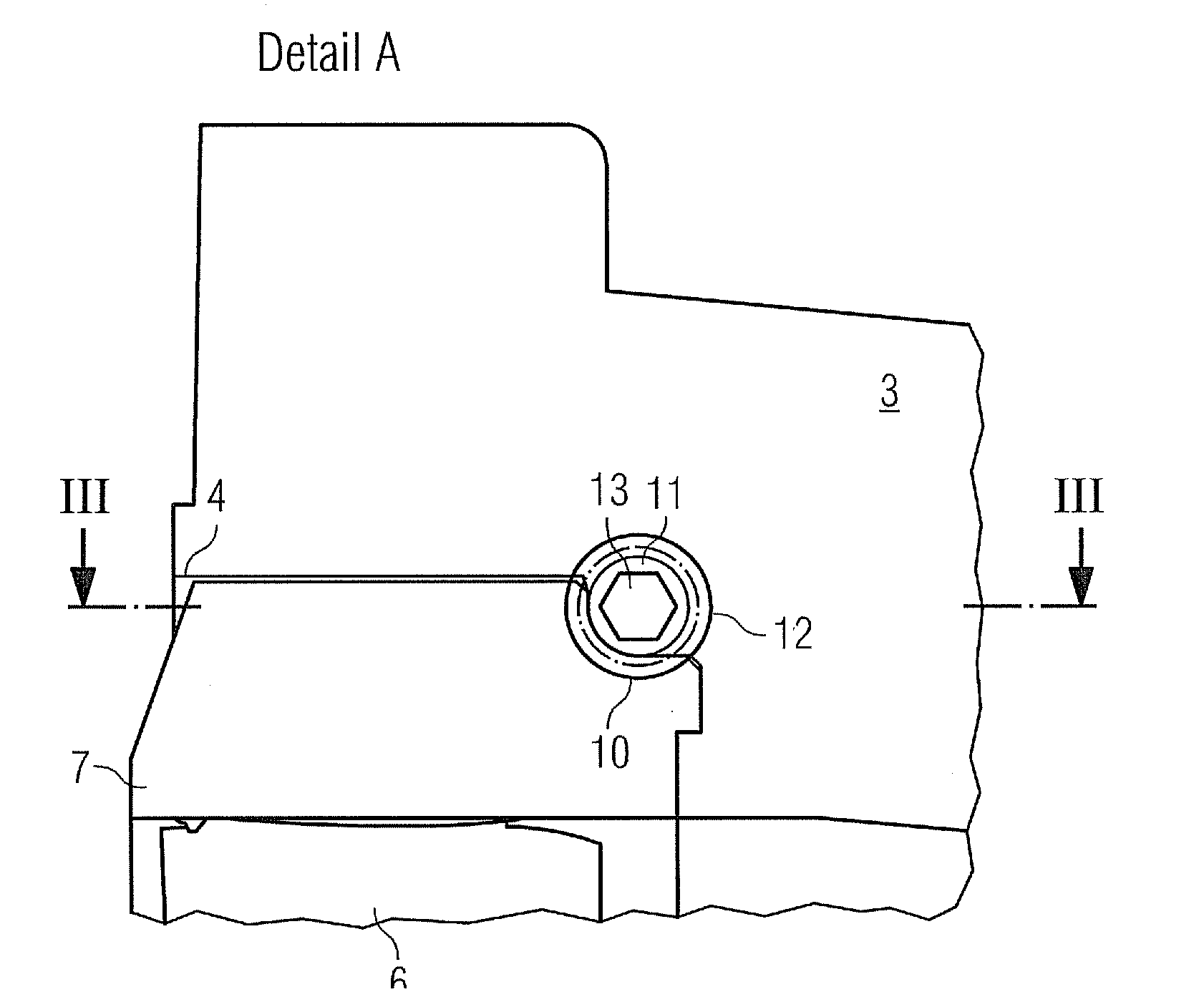 Device for a horizontally split turbomachine housing, guide vane ring segment and guide vane carrier for a horizontally split turbomachine housing