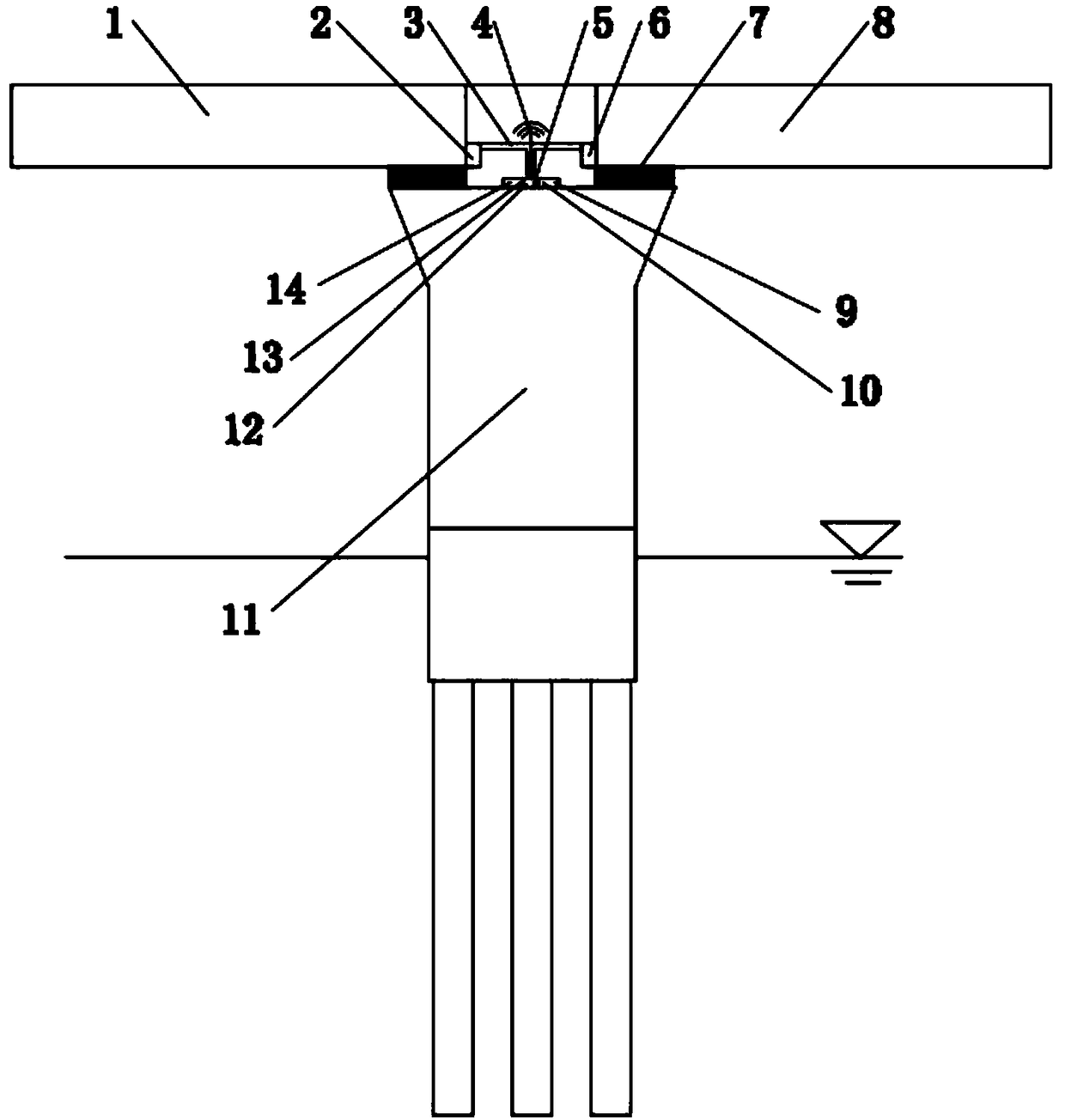 Monitoring system and real-time diagnosis method for collision avoidance of non-navigable piers