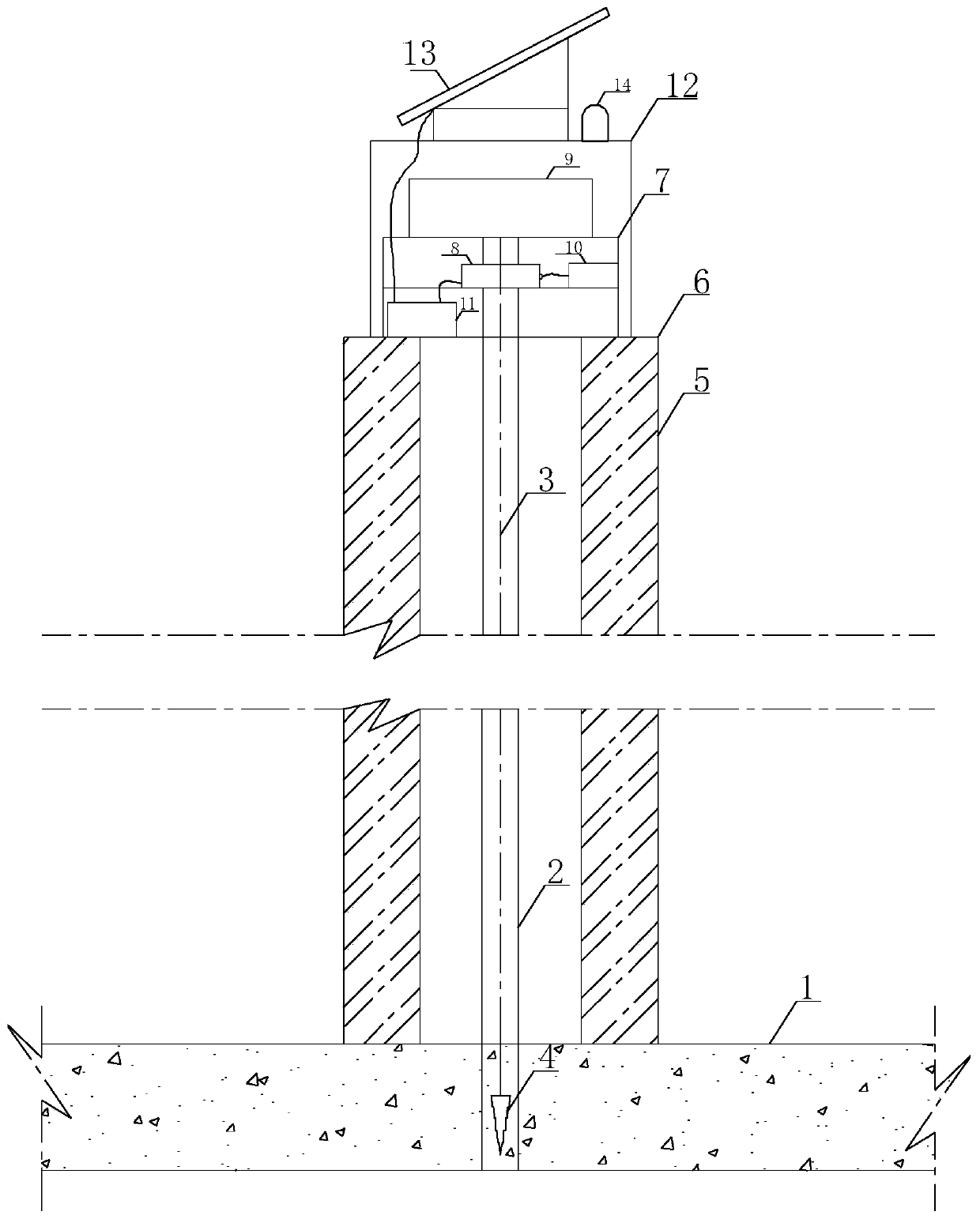 Buckle tower deviation monitoring device