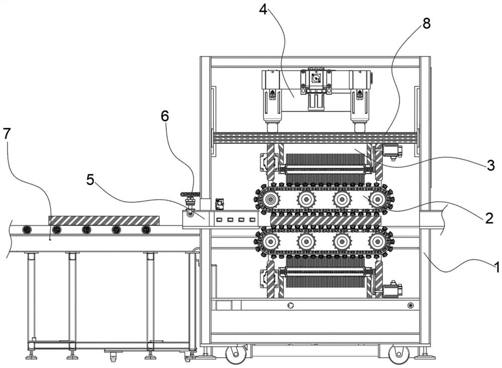 Full-automatic traction machine for wide and thick plate production in steel mill