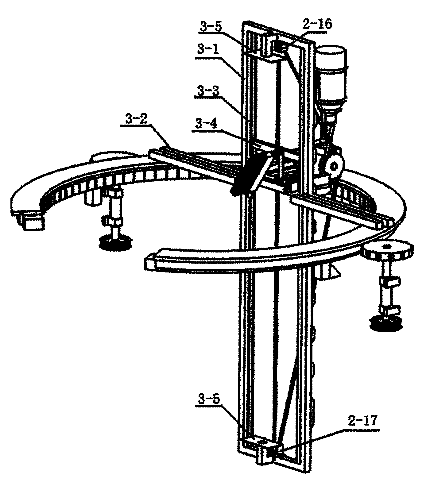 Rotary transmission mechanism of tree white-coating machine
