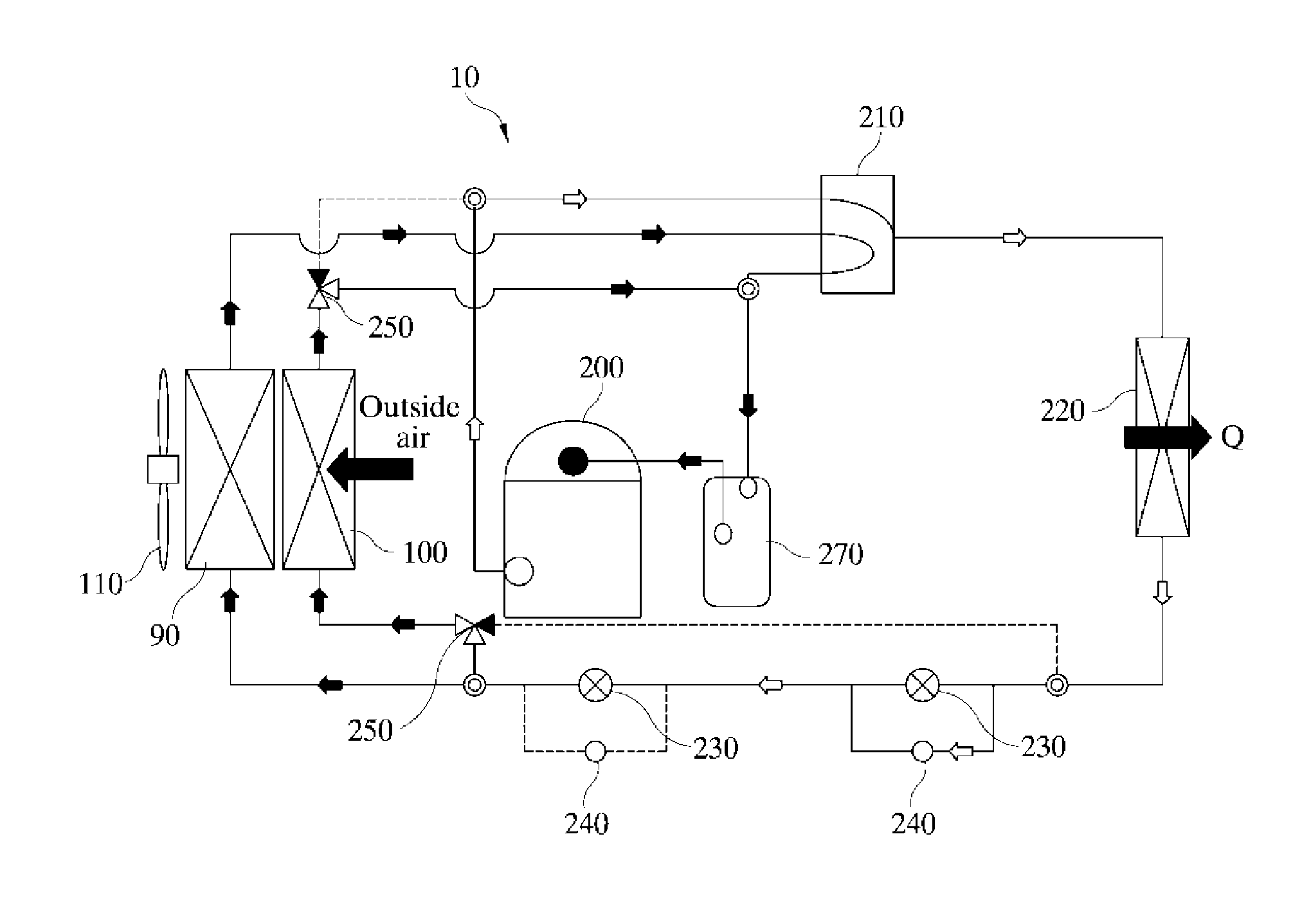 Alternating type heat pump