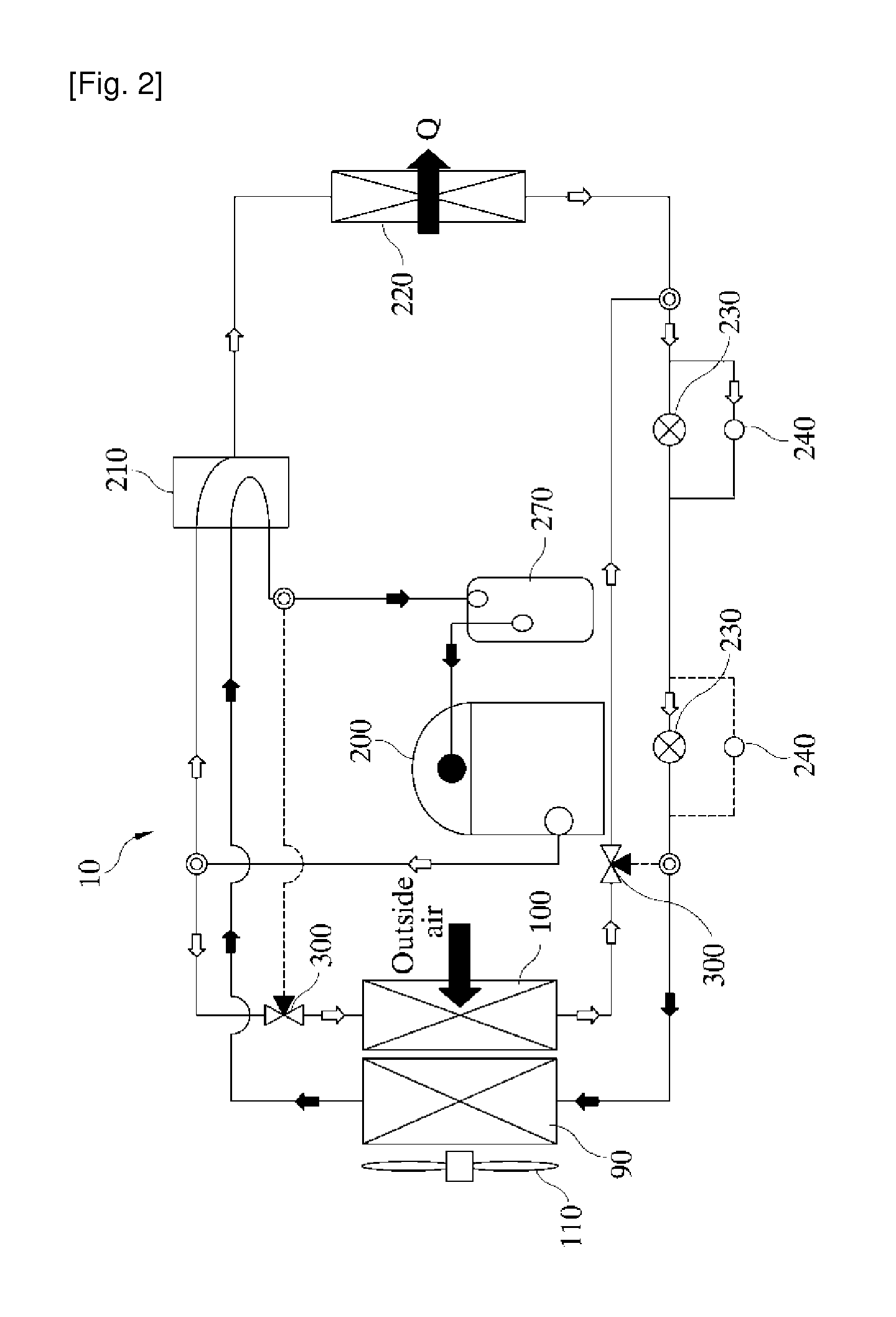 Alternating type heat pump