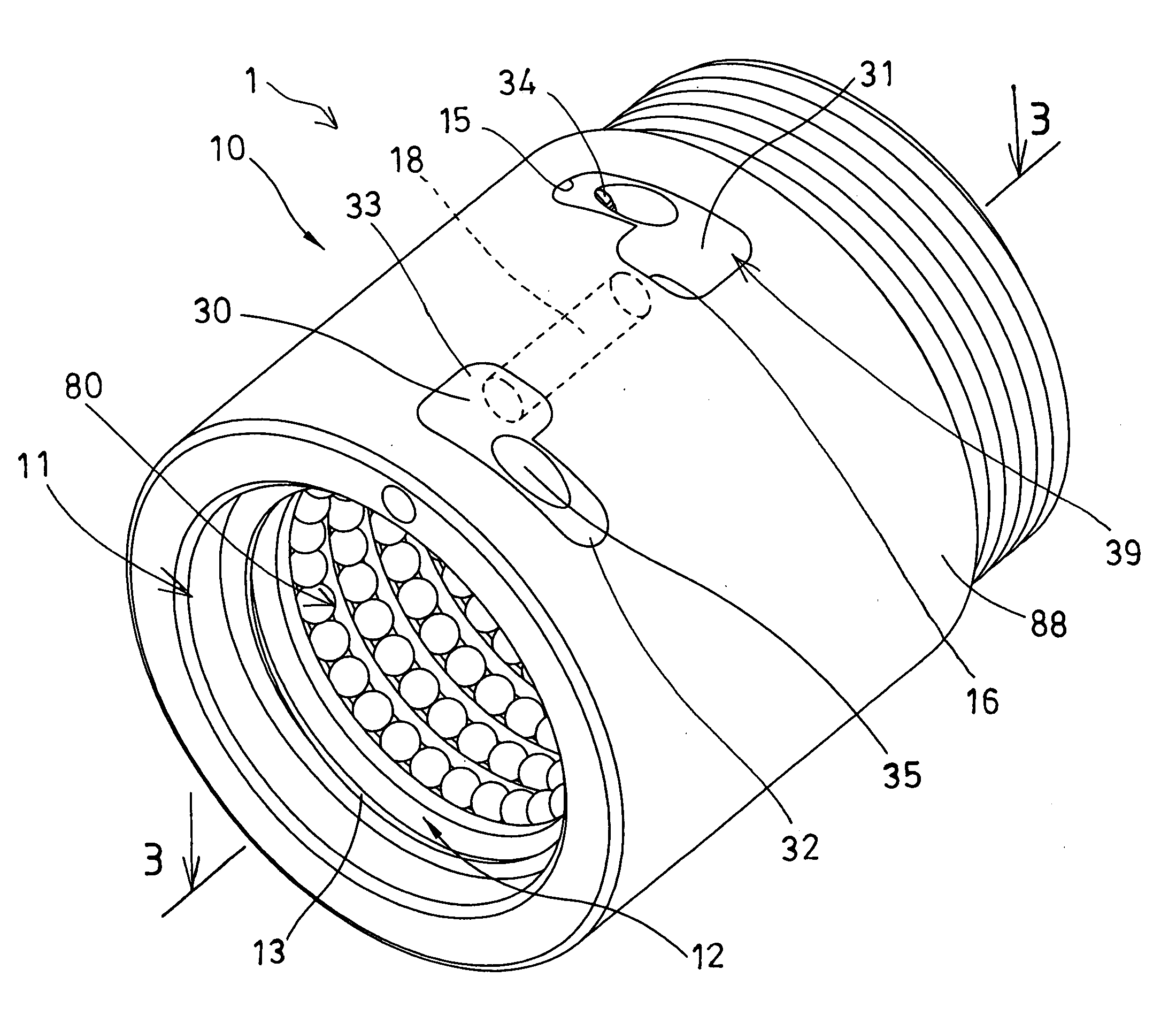 Ball screw device having deflecting member background of the invention