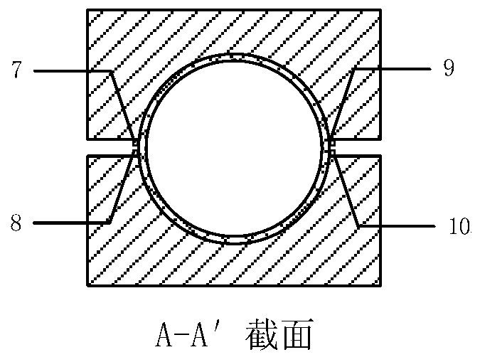 Sandstone oil and gas well casing string simulation test device and evaluation method thereof