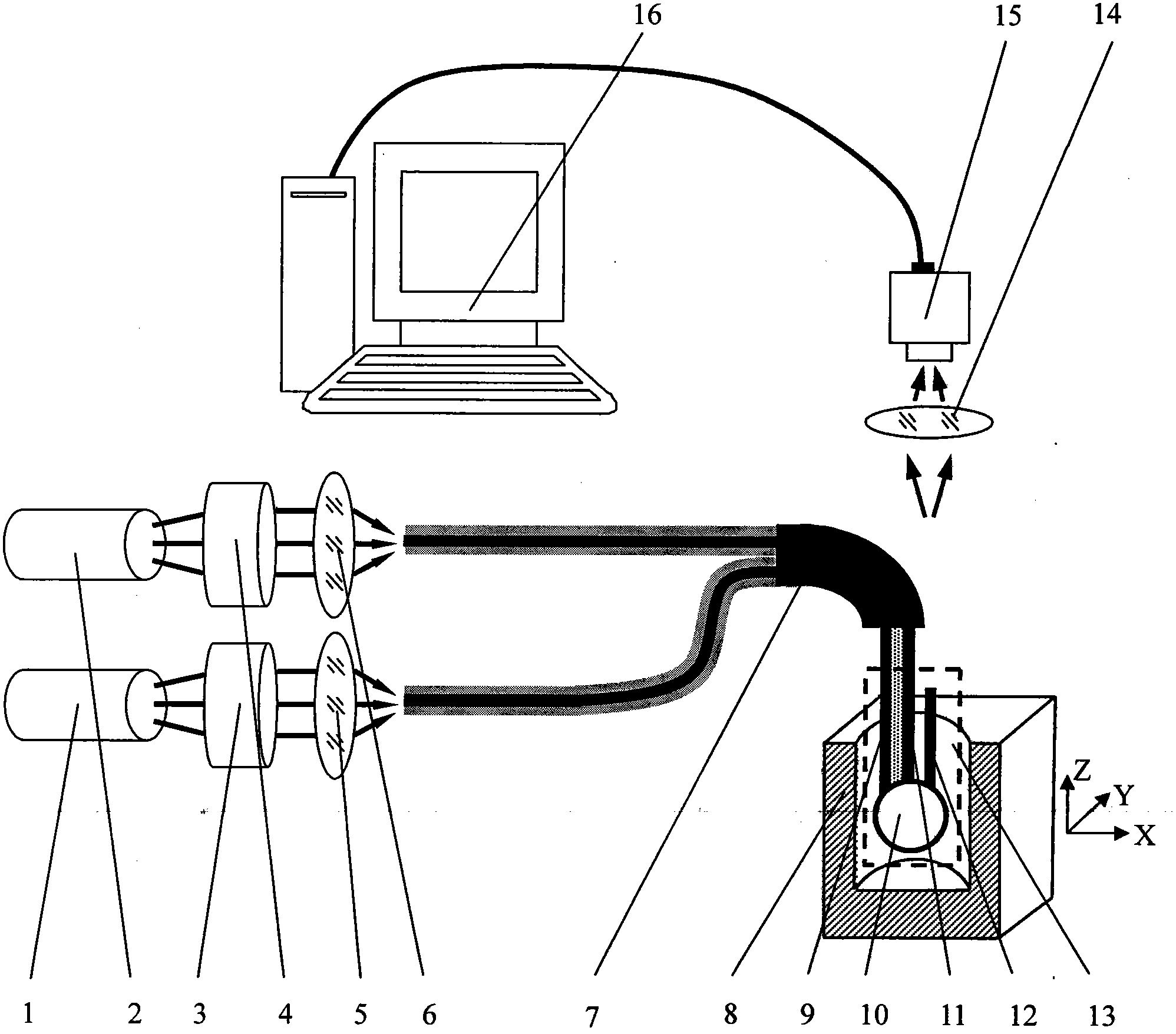 Micro-measuring-force collimation sensor based on double-incidence optical fiber ball-sharing coupling