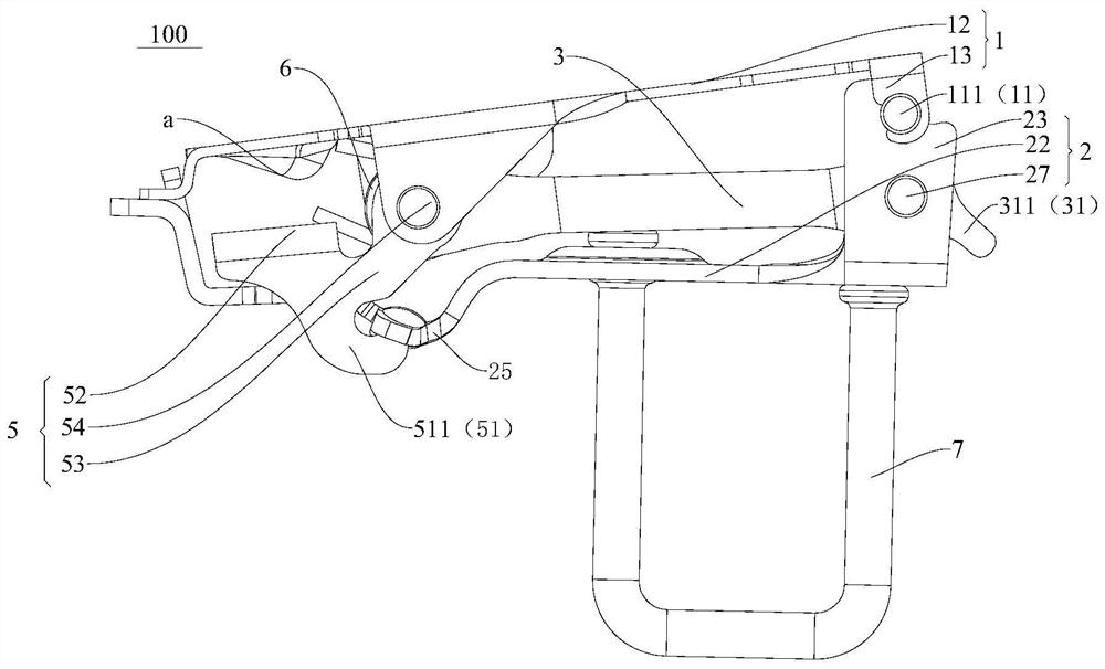 Lock catch structure and vehicle