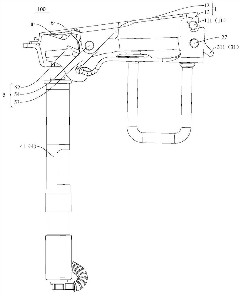 Lock catch structure and vehicle