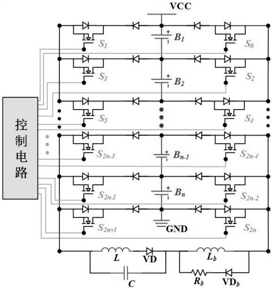 Equilibrium circuit and equilibration method of series battery pack based on lc-l