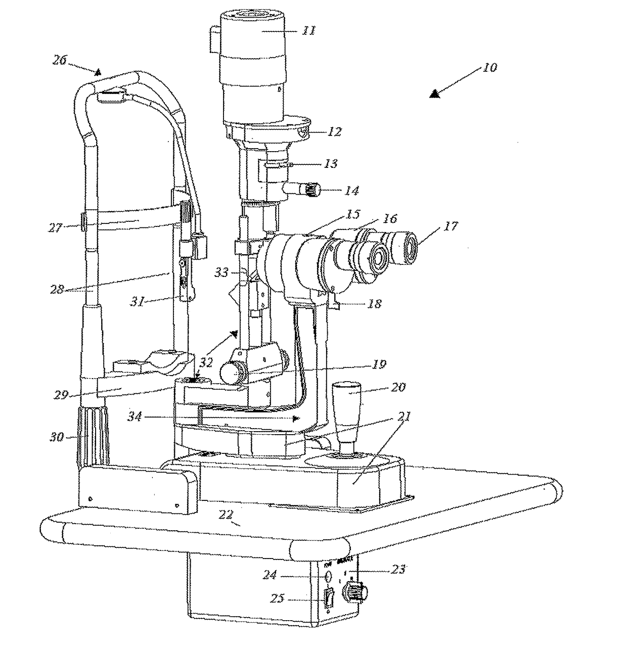 Shortened Slit Lamp Microscope