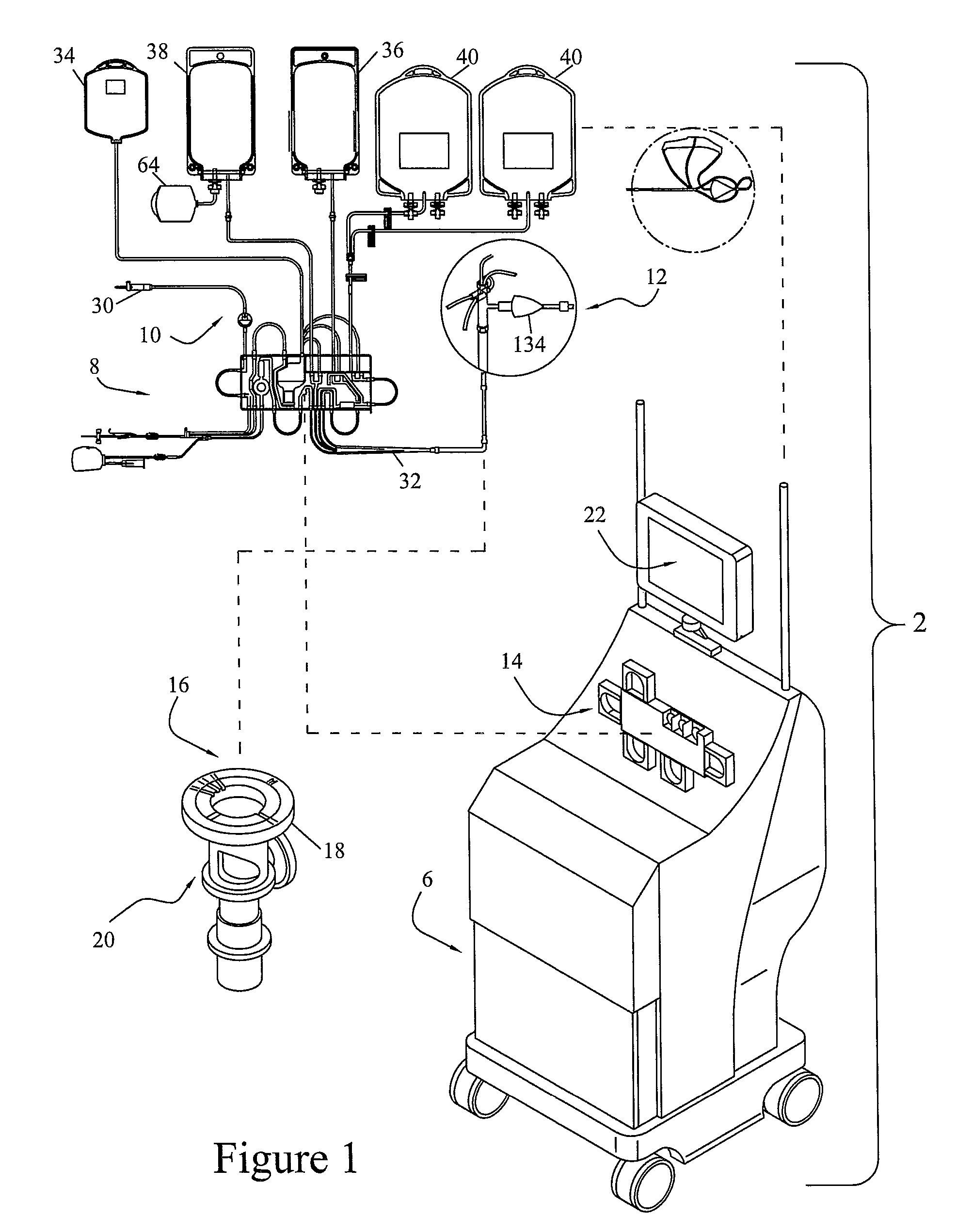 Blood processing apparatus with controlled cell capture chamber trigger