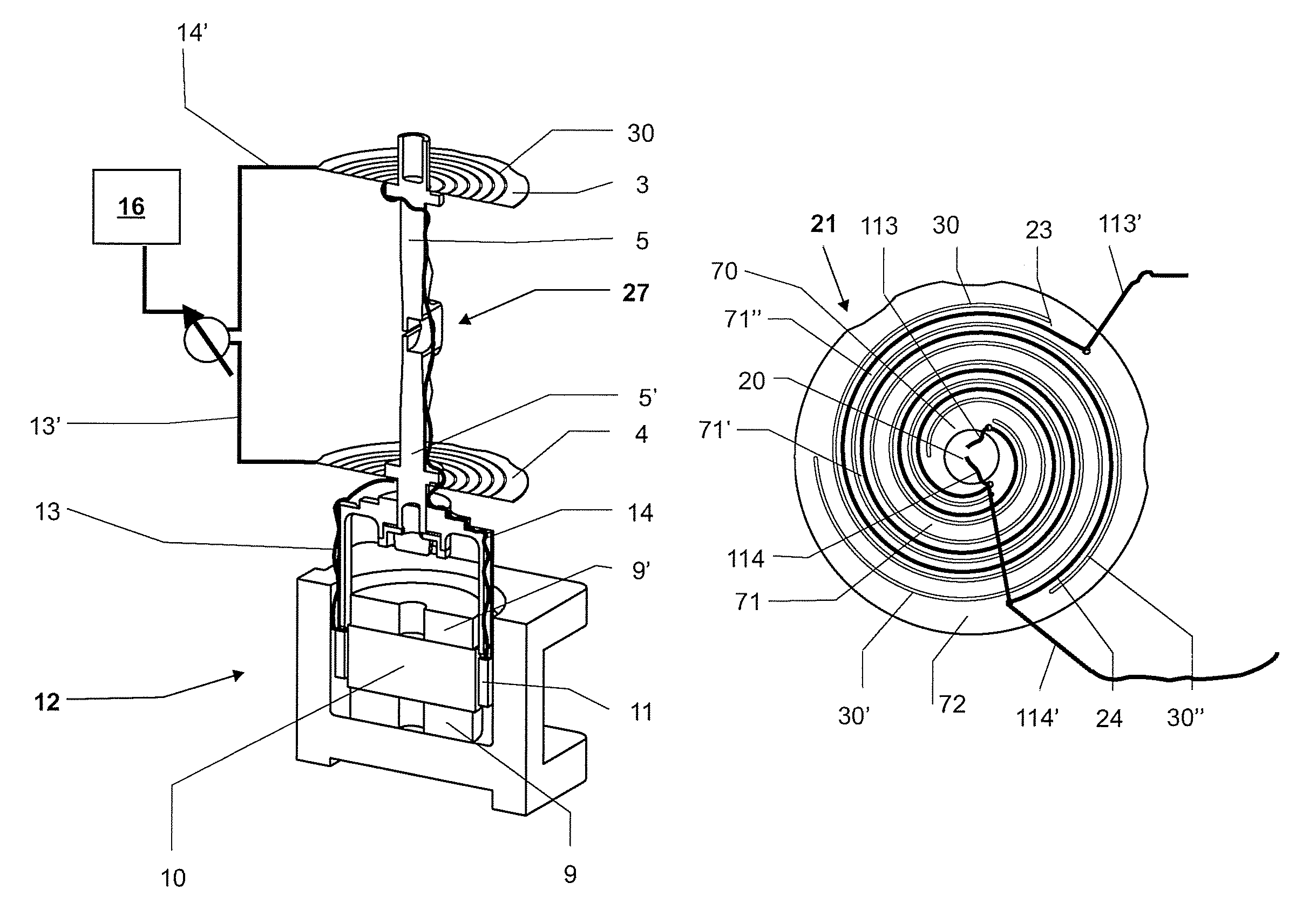 Weighing cell including parallel guiding mechanism configured to transmit signals