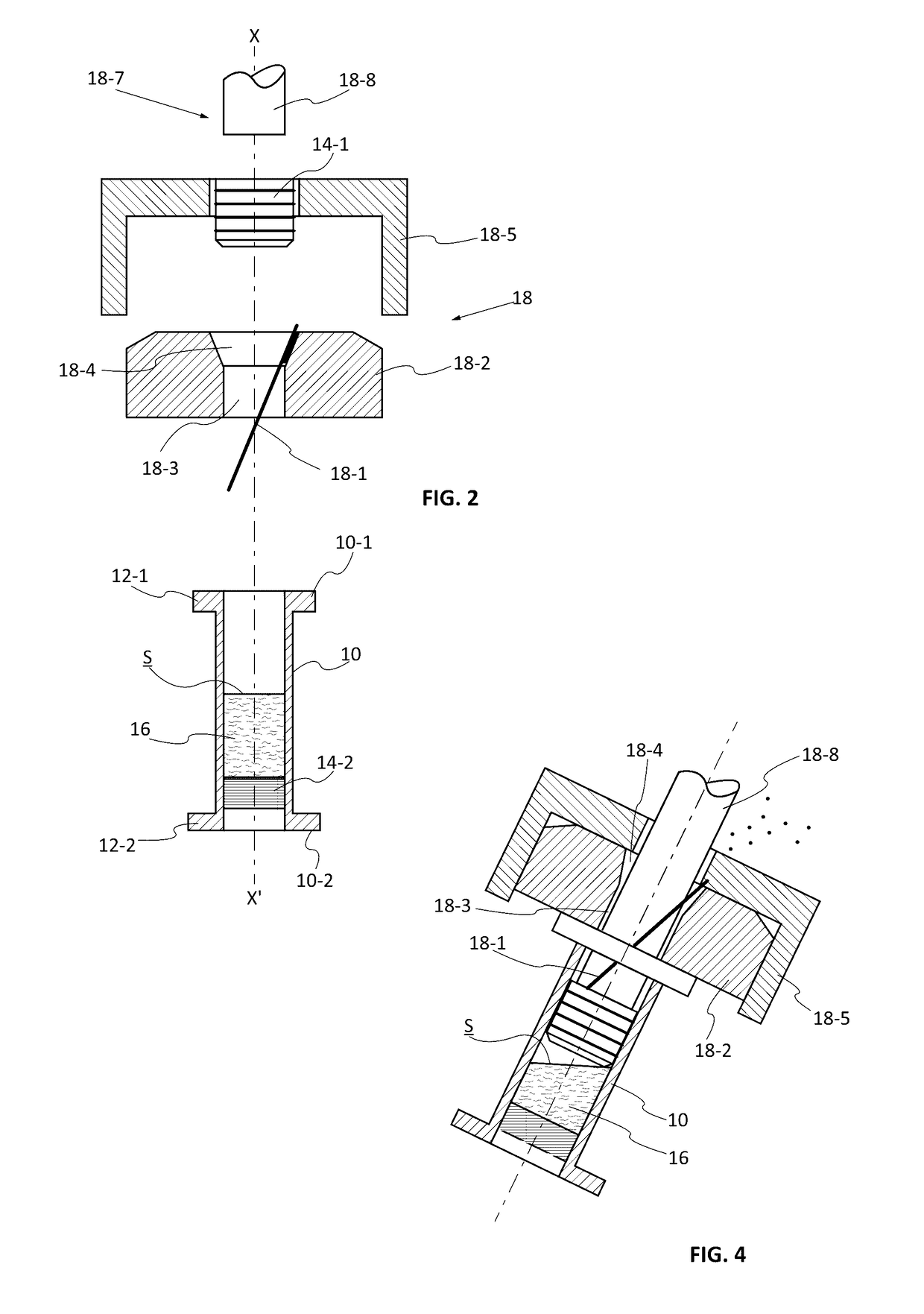 Method of sealing a container comprising  at least one plug, particularly a carpule, insertion means and associated sealing line