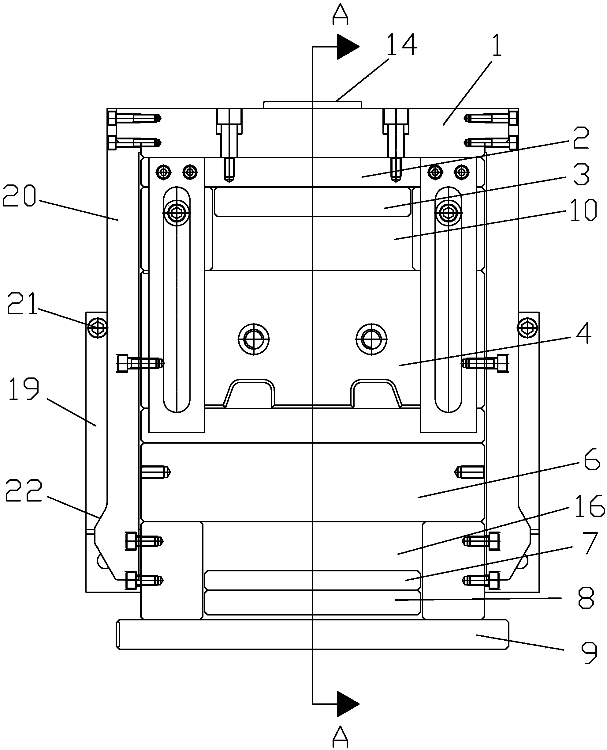 Mold for injection molding of parts with internal threads