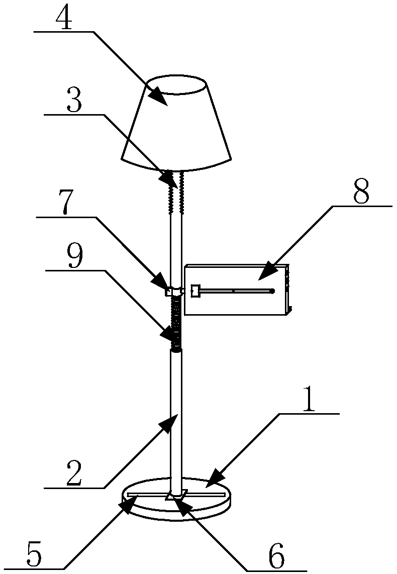Multifunctional heating floor lamp with adjustable height