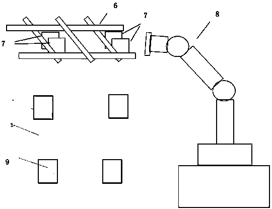 Visual guidance feeding method for automobile manufacturing production line
