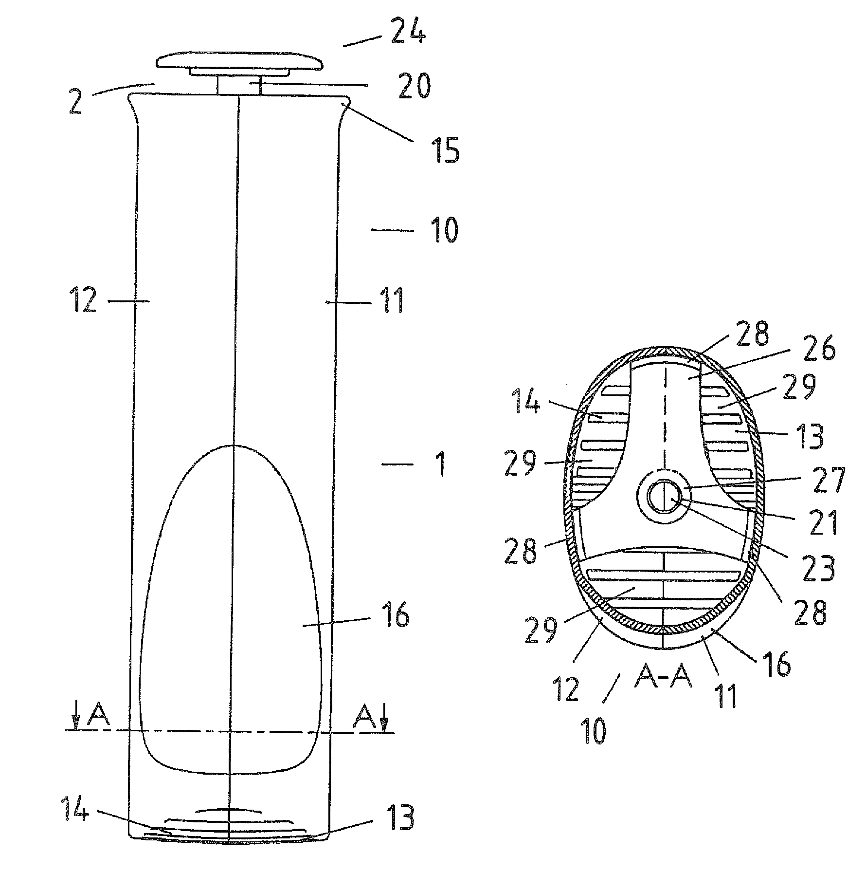 Pocket umbrella comprising a handle cover and a support for the telescopic tube
