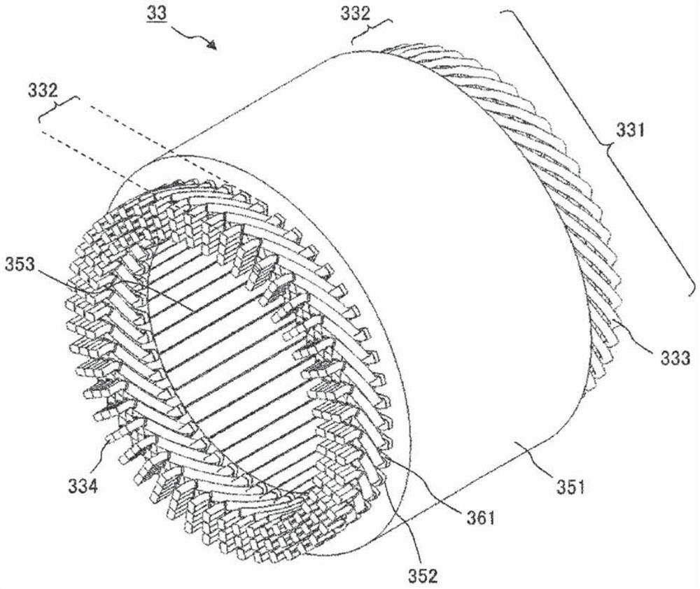 Rotary electric machine stator and rotary electric machine provided with same