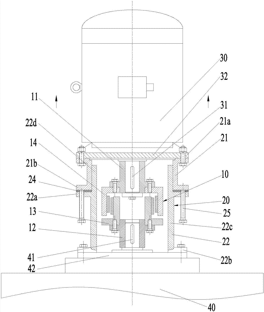 Vertical mounting structure and vertical mounting method of permanent magnetic coupling, online separating and resetting method