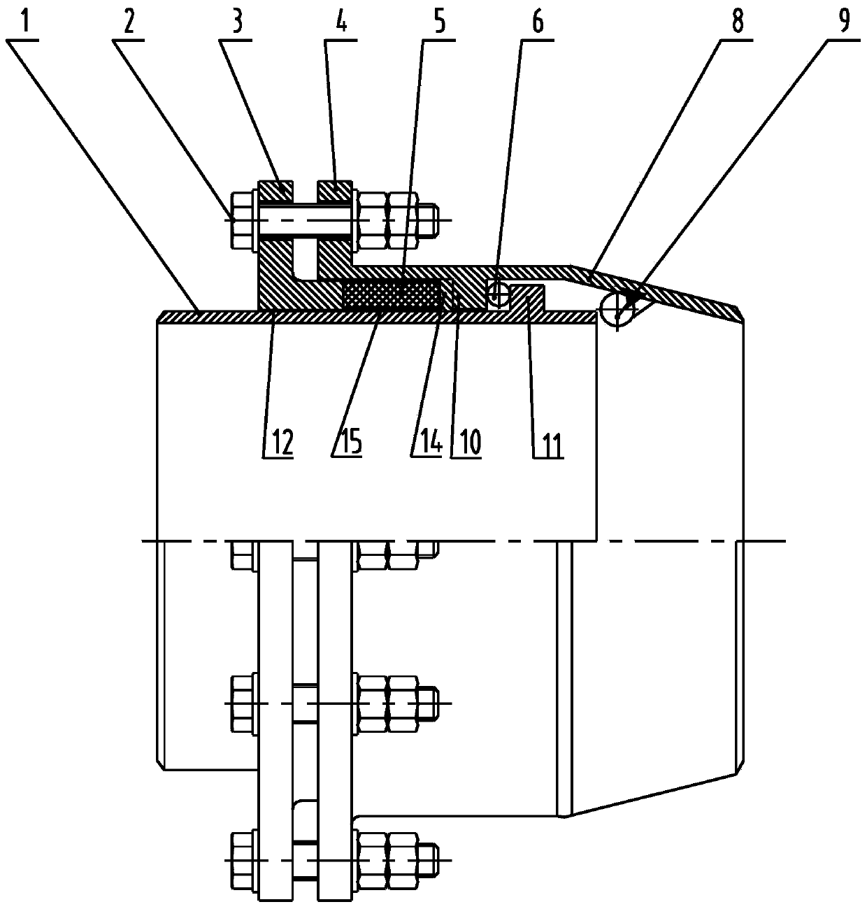 High-pressure-resistant integrated leakage-free rotating compensator