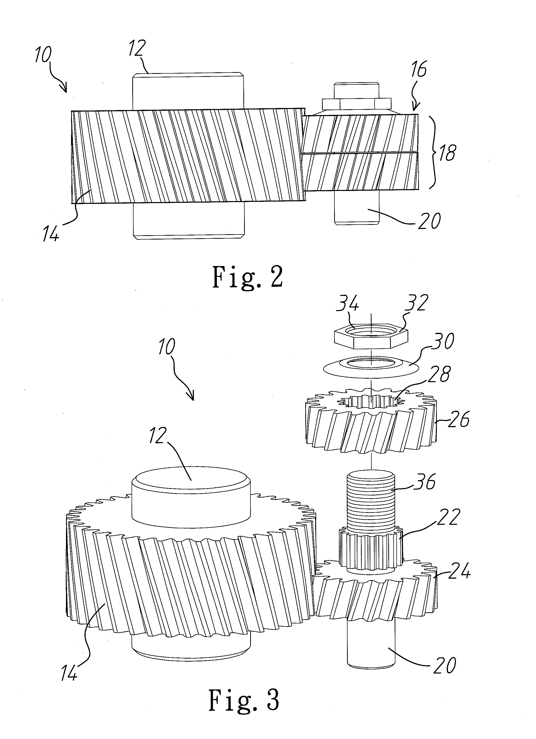 Zero backlash gear structure