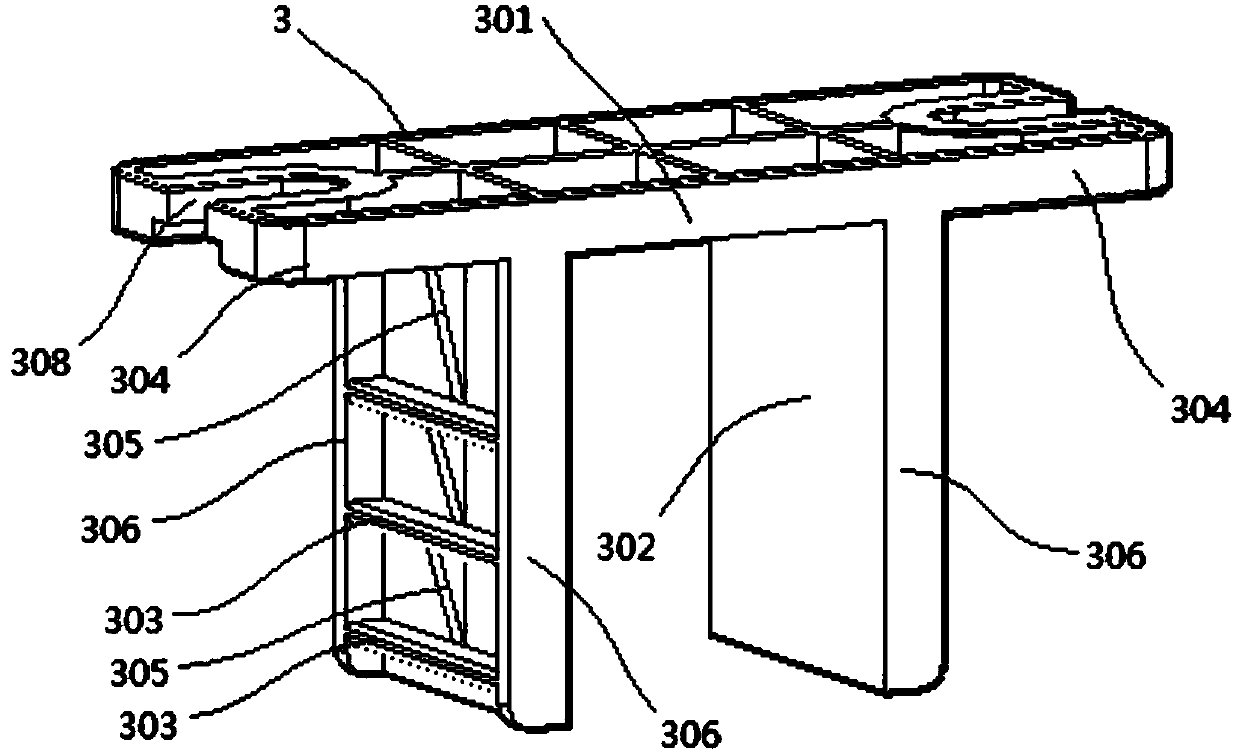 Under-table table top connecting piece provided with installing lugs