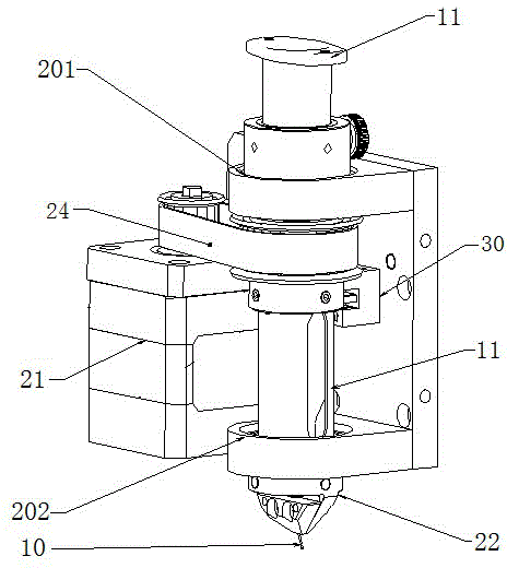 Oblique inserting type glue dispensing device