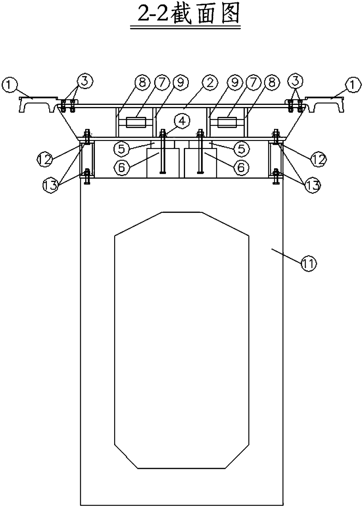 Longitudinal beam sliding device of large displacement telescopic device for medium and low speed maglev bridge