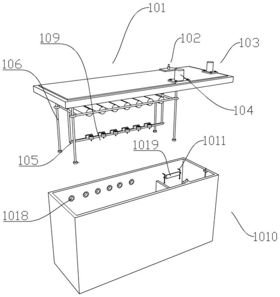 Drinking mineral water filling production device and method