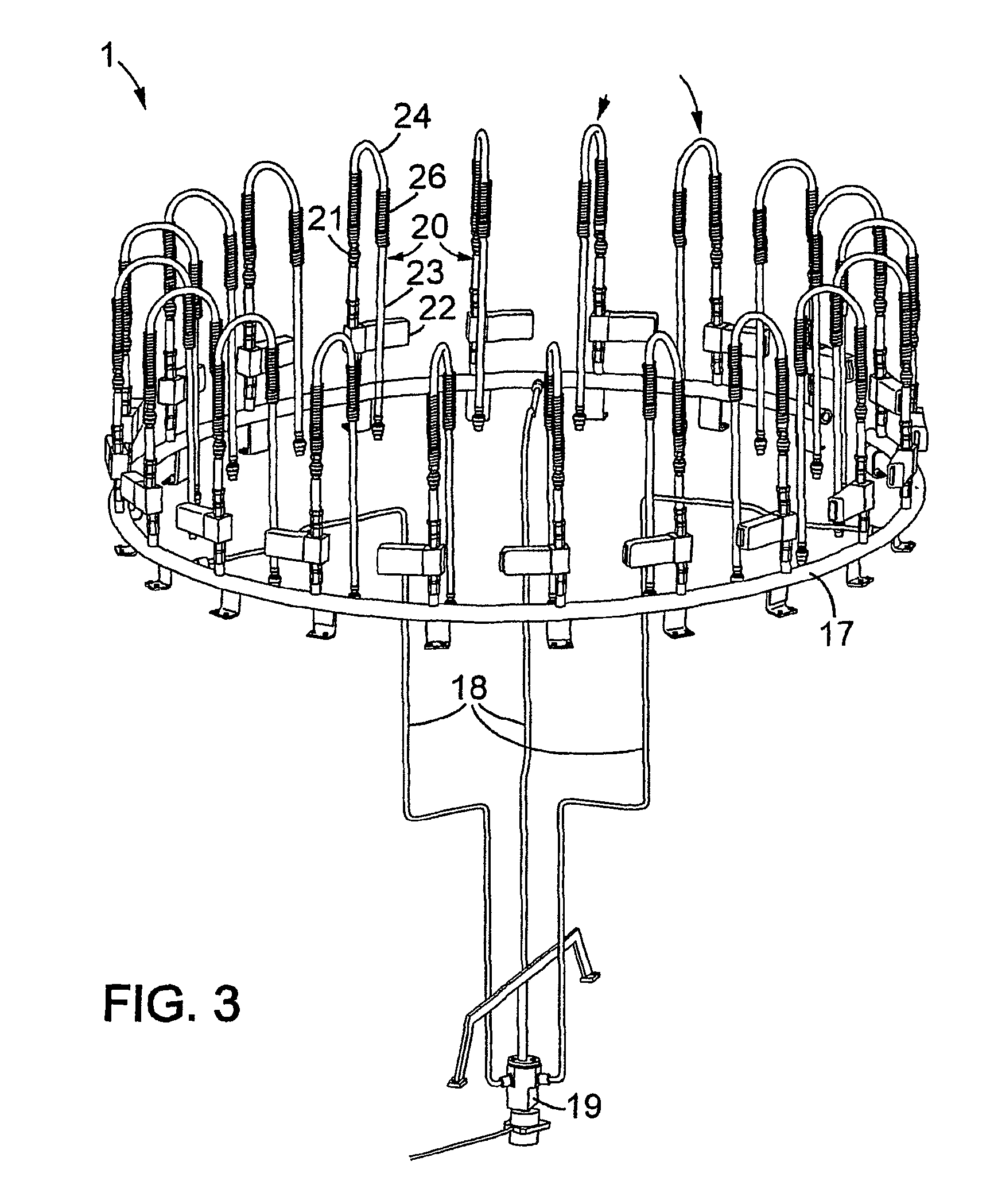 Apparatus for plasma-enhanced chemical vapor deposition (PECVD) of an internal barrier layer inside a container, said apparatus including a gas line isolated by a solenoid valve