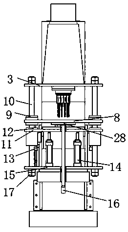 Four-guiding-column multi-hole drilling numerical control machine tool