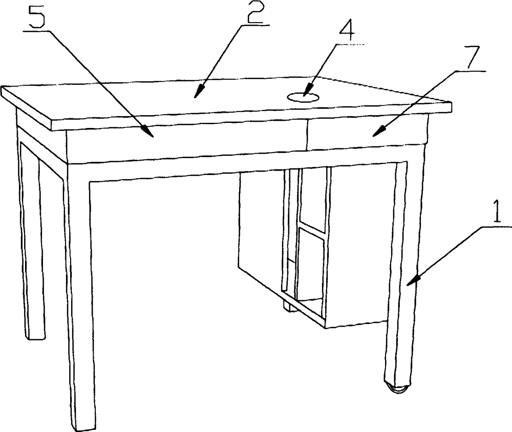 Computer desk capable of hiding wire