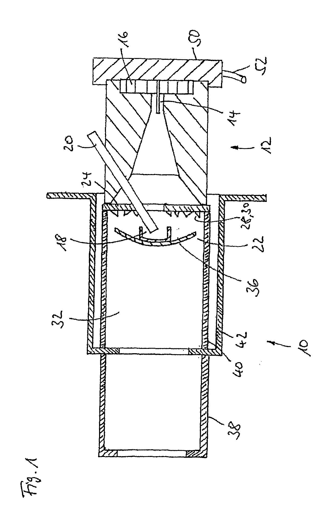 Burner for a heater with improved baffle plate